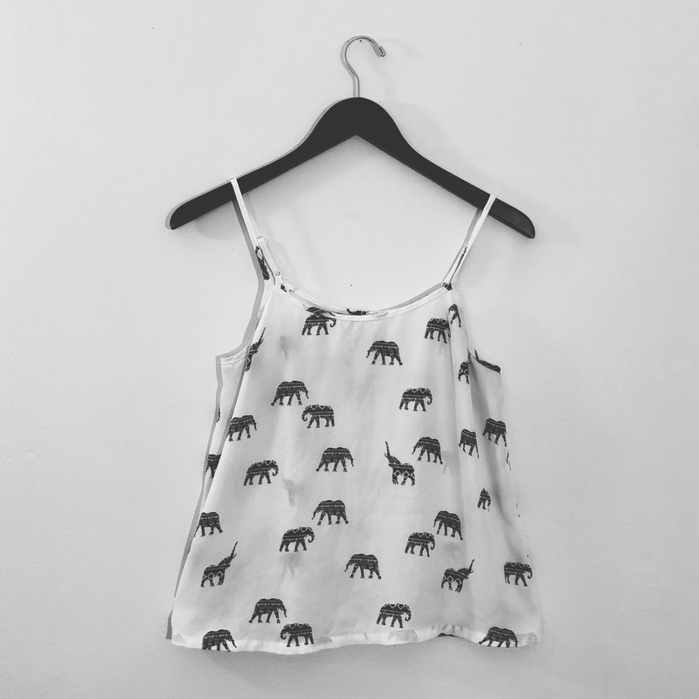 LA Hearts Cropped Tank W Elephants